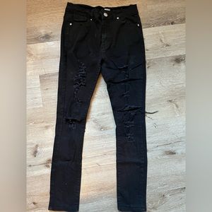 black jeans with rips